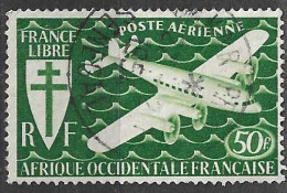 AFRICA OCCIDENTALE FRANCESE - 1945 - POSTA AEREA - CENT. 50 - USATO (YVERT AV 2 - MICHEL 25 ) - Oblitérés