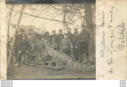 CARTE PHOTO CANON 120 LONG  ET POILUS  04/1915 - Weltkrieg 1914-18