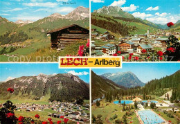 73340069 Lech Vorarlberg Gesamtansicht Mit Alpenpanorama Freibad Lech Vorarlberg - Sonstige & Ohne Zuordnung