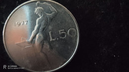 İTALYA-1977   50   CENT  XF- - 50 Liras