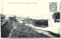 BONNIERES SUR SEINE - La Seine Et Le Port - PENICHE - Bonnieres Sur Seine