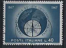 Italy 1967  100 Jahre Geographische Gesellschaft (o) Mi.1220 - 1961-70: Oblitérés