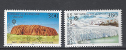 FRANCE 1996 TIMBRES DE SERVICE 114 115 UNESCO PATRIMOINE UNIVERSEL SITE CLASSES A PROTEGER  AUSTRALIE ARGENTINE - Ungebraucht