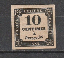 France Taxe N° 2 * Noir 10c - 1859-1959.. Ungebraucht