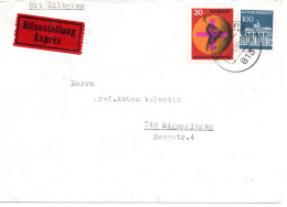 78375 - Bund - 1967 - 100Pfg Brandenburger Tor MiF A EilBf STARNBERG -> SIGMARINGEN - Covers & Documents