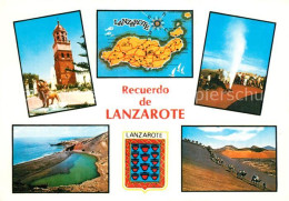 73339828 Lanzarote Kanarische Inseln Landschaftspanorama Wueste Kamele Leuchttur - Other & Unclassified