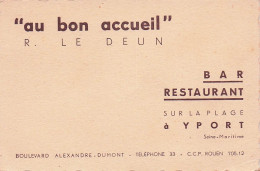 Bar Restaurant  AU BON ACCUEIL . R. LE DEUN . YPORT . - Cartes D'hotel