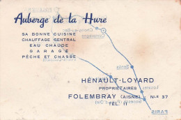 Auberge De LA HURE . HENAULT LOYARD . FOLEMBRAY .  - Hotelsleutels (kaarten)