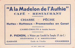 A LA MADELON De L'AUTHIE . Café Restaurant . P. PICHON . WABEN . - Hotel Keycards