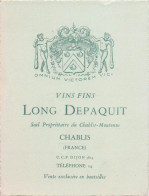 LONG DEPAQUIT . CHABLIS . Vins Fins .  - Cartes De Visite