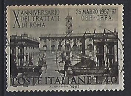 Italy 1967  10 Jahrestag Unterzeichnung Romischen Vertrage (o) Mi.1221 - 1961-70: Usados