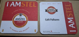 AMSTEL HISTORIC SET BRAZIL BREWERY  BEER  MATS - COASTERS #051 CAFÉ PALHARES BAR - Portavasos