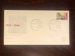 NETHERLANDS  FDC COVER 1988 YEAR  CANCER ONCOLOGY HEALTH MEDICINE STAMPS - FDC