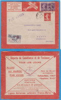 LETTRE PAR AVION DE 1923 - LIGNES AERIENNES LATECOERE FRANCE-MAROC - PARIS POUR NAMUR (BELGIQUE) - VIGNETTE GUYNEMER - 1927-1959 Covers & Documents