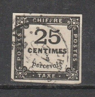 France Taxe N° 5 Noir 25c - 1859-1959 Usados