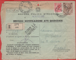 ITALIA - Storia Postale Repubblica - 1956 - 35 Siracusana + 100 Alto Valore - Raccomandata - Viaggiata Da Varese Per Tra - 1946-60: Marcophilia