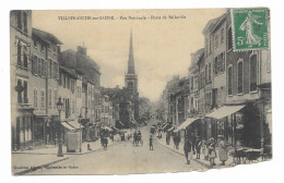 CPA - VILLEFRANCHE-SUR-SAONE - Rue Nationale -Porte De Belleville - Edit. Chambion - Très Animé - Villefranche-sur-Saone