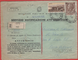 ITALIA - Storia Postale Repubblica - 1953 - 35 Propaganda Turistica, Taormina + 100 Alto Valore - Raccomandata - Viaggia - 1946-60: Poststempel