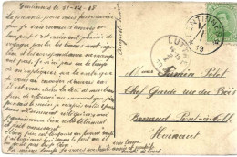 : De VILLERS PERWIN Vers VIESVILLEE (16/01/1904) – CP Avec Oblitération « 2 étoiles Blanches » - Postmarks With Stars