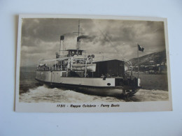 REGGIO CALABRIA -FERRY BOATS  FS   BATTELLO NAVE SHIP  BARCA  BATTELLO CHIATTA NON VIAGGIATA FORMATO PICCOLO FOTOGRAFICA - Chiatte, Barconi