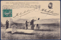 CPA Aviation Signature Autographe De L'aviateur LEBLANC Circulé Sur Monoplan Blériot - Aviadores