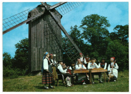 Folk Ensemble, Windmill Estonian Open Air Museum Tallinn Soviet Estonia USSR 1980 Postal Stationery Postcard Unused - 1980-91