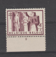 Belgium 1956 Fight Against Tuberculosis 4 Francs Plate 3 MNH ** - ....-1960