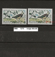 Variété De 1960 Neuf** Y&T N° 1273 Rouge Décalé - Unused Stamps