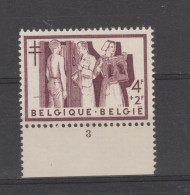 Belgium 1956 Fight Against Tuberculosis 4 Francs Plate 3 MNH ** - Ungebraucht