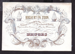 583/29 -- BRUGES CARTE PORCELAINE - Carte Illustrée Bogaert En Zoon , Koopman In Dixmuide Boter  - Litho Années1840/50 - Cartes De Visite
