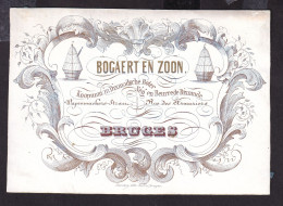 583/29 -- BRUGES CARTE PORCELAINE - Carte Illustrée Bogaert En Zoon , Koopman In Dixmuide Boter  - Litho Années1840/50 - Cartoncini Da Visita