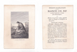 Le Repos De L'Enfant Jésus, Carte De Visite Maison Ch. Rif, Rue Cassette, Paris, Vêtements Ecclésiastiques, éd. Piltan - Imágenes Religiosas