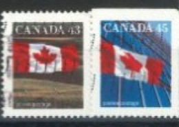 CANADA - 1989, CANADIAN FLAG STAMPS SET OF 2, USED. - Used Stamps