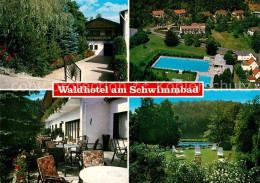 73338809 Holzhausen Huenstein Waldhotel Am Schwimmbad Terrasse Liegewiese Holzha - Other & Unclassified