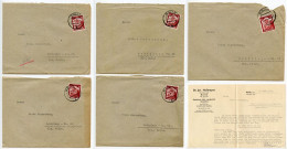 Germany 1935 5 Covers & Letters; Melle - Dr. Jur. Hofmeyer, Rechtsanwalt (Lawyer) To Schiplage; 12pf. Return Of Saar - Brieven En Documenten