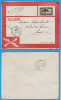 LETTRE PAR AVION DE 1924 - POSTE AERIENNE MAROC - BOULHAUT (MAROC) POUR PARIS VIA RABAT - Aéreo