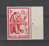 Belgium 1956 Fight Against Tuberculosis 8 Francs Plate 4 MNH ** - ....-1960