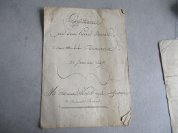 1827  PUY DE DOME  TIMBRE SEC  TIMBRE FISCAL QUITTANCE SAUVAT A NOHANENT POUR DEMENEIX A MENEIX - Manuscripts