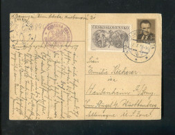 "TSCHECHOSLOWAKEI" 1950, Postkarte Mit "ZENSUR" (Zensurstempel "BRATISLAVA") Nach Deutschland (L1186) - Cartoline Postali