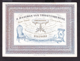 586/29 -- BRUGES CARTE PORCELAINE - Carte Illustrée Mazeman, Ebeniste, Miroitier  - Litho Années1840/50 - Tarjetas De Visita