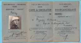 EXPOSITION UNIVERSELLE De BRUXELLES 1935 VIEUX BRUXELLES Carte De Circulation Pour Un Agent Motocycliste  - Biglietti D'ingresso