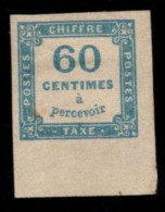 France Taxe N° 9 * Bleu 60 C - 1960-... Ungebraucht