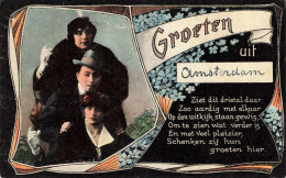 Amsterdam Groeten Uit Fantasiekaart Oud Circa 1918 C3187 - Amsterdam