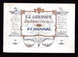 588/29 -- BRUGES CARTE PORCELAINE - Carte Illustrée Aernout, Zaekwaernemer Te SINT ANDRIES  - Litho Années1840/50 - Visiting Cards