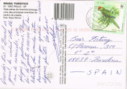 54992. Postal Aerea Aeropuerto GUARULHOS (Sao Paulo) Brasil 2001. Stamp Jandaia, Lorito Brasileño - Cartas & Documentos