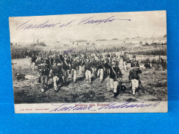 CARTOLINA VARESE GALLARATE PATRIOTTICA MILITARI  BRUGHIERA DELLA MALPENSA 1902. - Varese