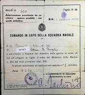 WW2 – 1942 DIPLOMA DISTINTIVO DI GUERRA NAVE "CAMICIA NERA" - S6918 - Documentos