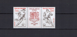 Andorra French 1982 Football Soccer World Cup Set Of 2 With Label MNH - 1982 – Spain