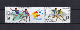 Andorra Spanish 1982 Football Soccer World Cup Set Of 2 With Label MNH - 1982 – Espagne