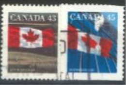 CANADA - 1989, CANADIAN FLAG STAMPS SET OF 2, USED. - Usati